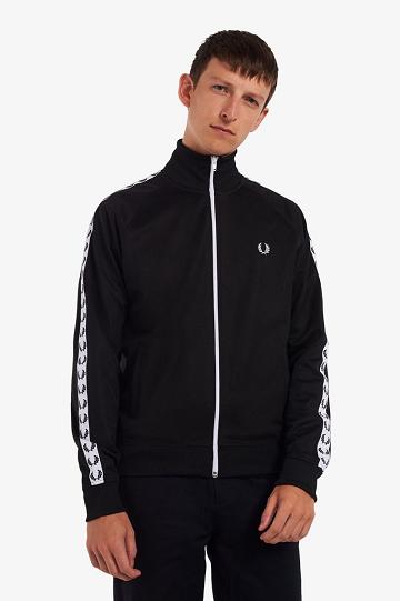 Fred Perry Taped Track Miesten Takki Mustat | FI 1792XYUF
